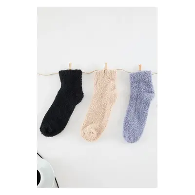 Trendyol Multi-Colored 3-Pack Thick Terry Knitted Socks