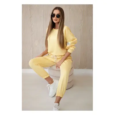 Kesi Włoski Set sweatshirt + pants buttery fabric yellow