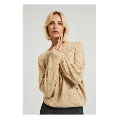 Women's perforated sweater MOODO - beige