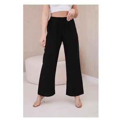 Viscose wide trousers black