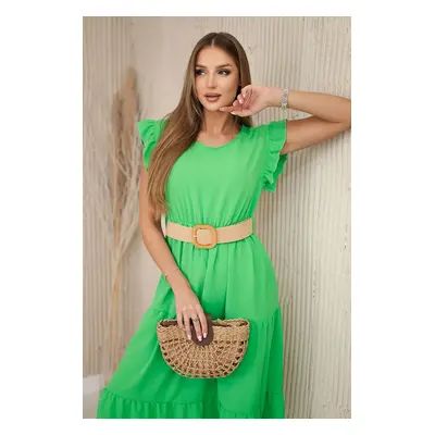 Dress with ruffles light green