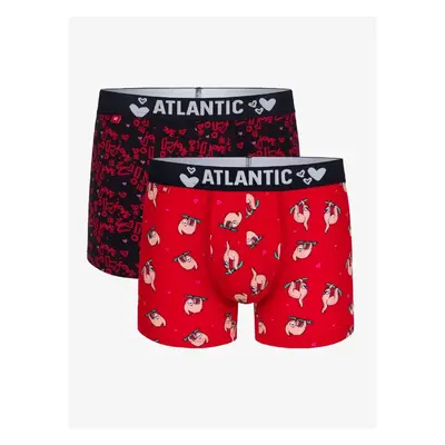 Men's Boxer Shorts ATLANTIC 2Pack - Red/Dark Blue