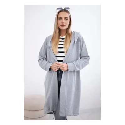 Cardigan with oversize print grey