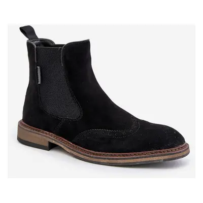 Suede Men's Ankle Boots Chelsea Big Star Black