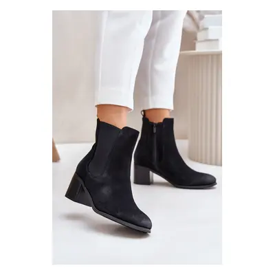 Insulated women's ankle boots with heels black Radeya