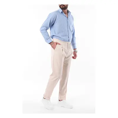 Trendyol Stone Slim Fit Elastic Waist Tied Fabric Woven Trousers