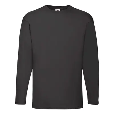 Valueweight Men's Black Long Sleeve T-Shirt Fruit of the Loom