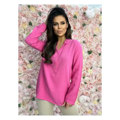 Pink shirt Och Bella BI-1144.hotpink