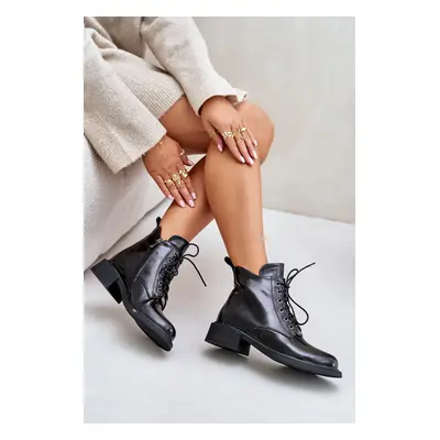 Black lacquered leather ankle boots with Bellani lining