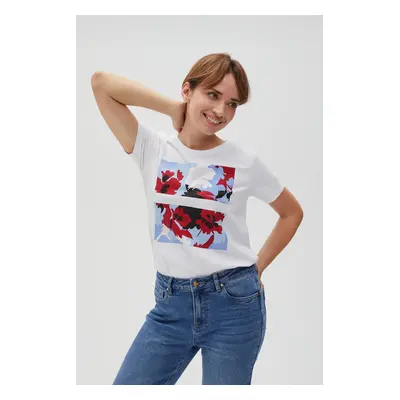 Women's T-shirt with MOODO print - white