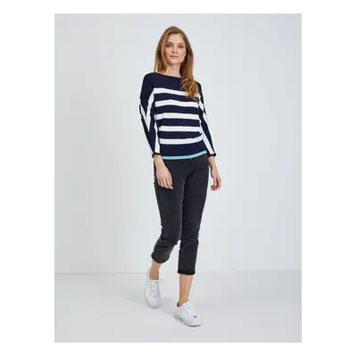 White-blue lightweight striped sweater ORSAY - Women