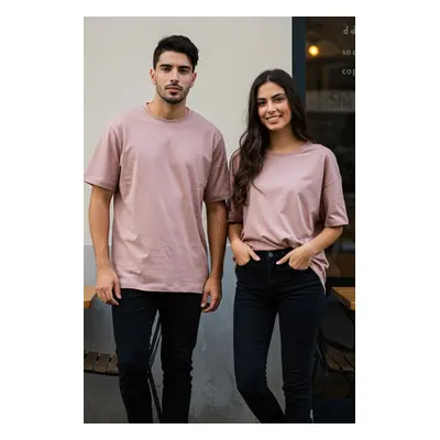 Trendyol Dusty Rose Oversize/Wide Cut 100% T-Shirt