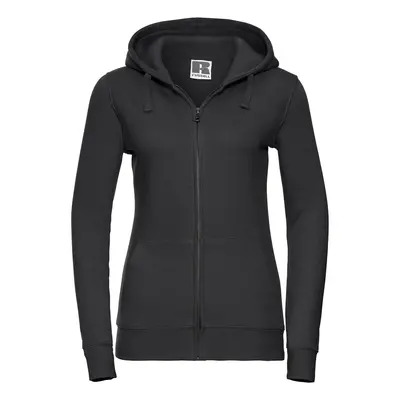 Black women's sweatshirt with hood and zipper Authentic Russell