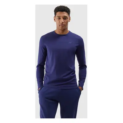 Men's Plain 4F Long Sleeves T-Shirt - Navy Blue