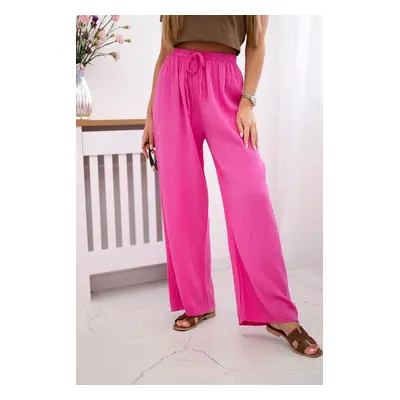 Kesi Włoski Muslin pants with a wide leg pink