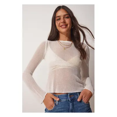 Happiness İstanbul Women's Bone Armor Knit Soft Textured Summer Knitwear Blouse