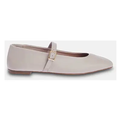 Trendyol Mink Real Leather Square Toe Women's Ballerinas