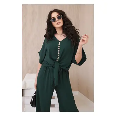 Set of blouses with trousers dark green