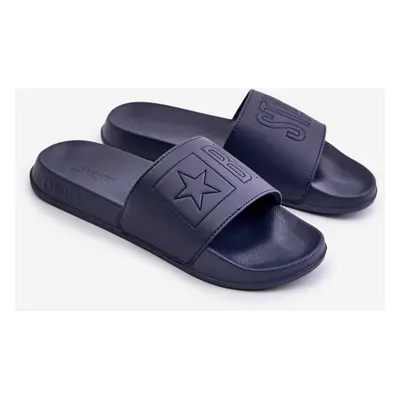 Lightweight men's slippers with Big Star logo navy