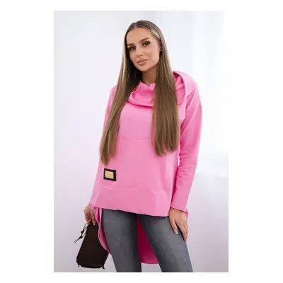 Pink hoodie with a long back