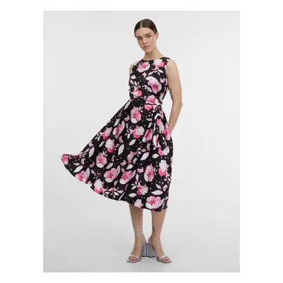 Orsay Pink & Black Women's Floral Midi Dress - Women