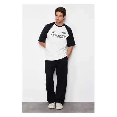 Trendyol Black Oversize Fit 100% Cotton Printed T-Shirt