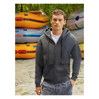 Grey Men's Hoodie Premium Fruit of the Loom