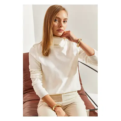 Bianco Lucci Women's Turtleneck Knitwear Sweater