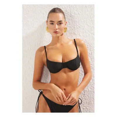 Trendyol Black Balconette Regular Bikini Set