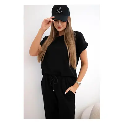 Kesi Włoski Cotton set blouse + trousers black