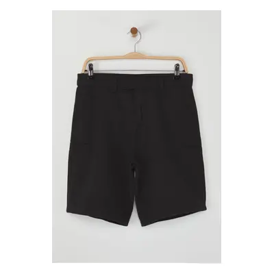 Trendyol Limited Edition Men's Black Gabardine Brit Closure Side Pocket Detailed Shorts & Bermud