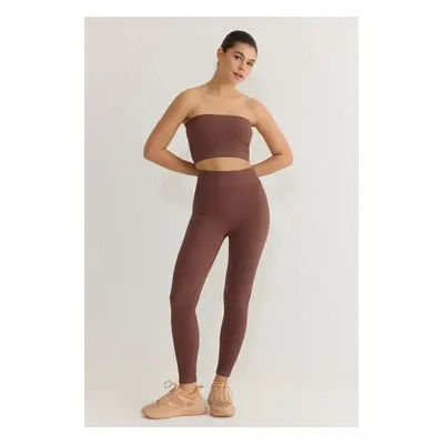 Trendyol Light Brown Seamless Full Length Knitted Sports Leggings