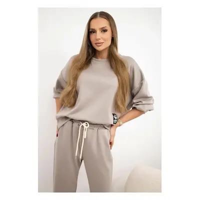 Kesi Włoski Viscose set sweatshirt + pants light beige