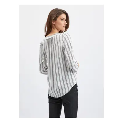 Orsay Grey-White Ladies Striped Blouse - Women