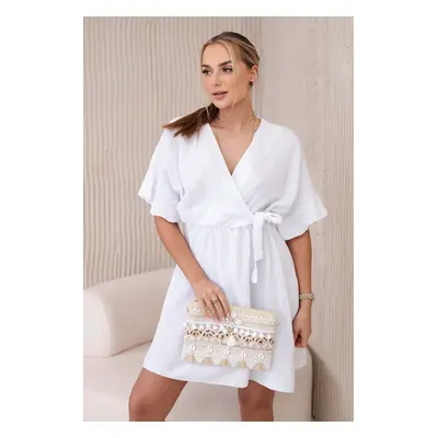 Kesi Włoski Muslin dress with waist white