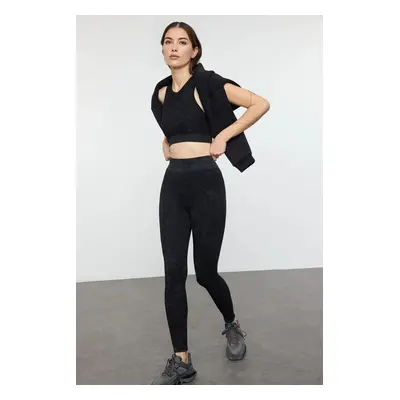 Trendyol Black Washed Seamless Full Length Knitted Sports Leggings