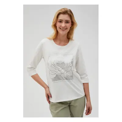 Women's 3/4 sleeve MOODO T-shirt - white