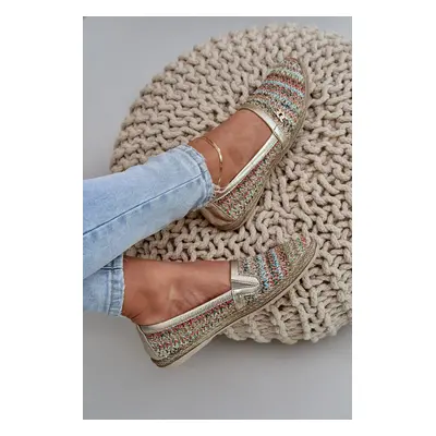 Elegáns Bőr Espadrille Fonással Többszínű Zazoo