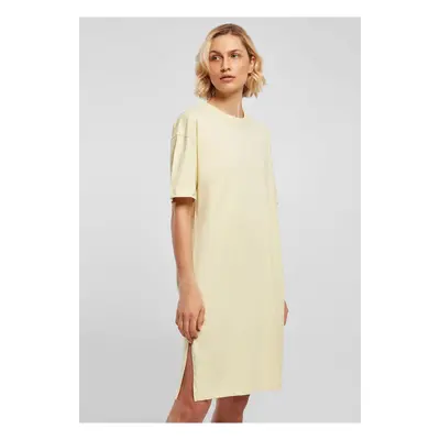 Women's dress with slit soft yellow