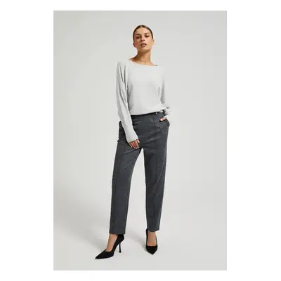 Women's checkered trousers MOODO - grey