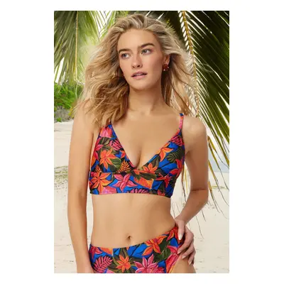 Trendyol Floral Patterned Triangle Mix&Match Bikini Top