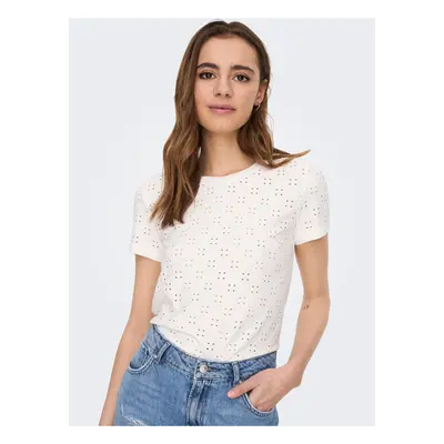 White women's patterned t-shirt JDY Cathinka - Women's