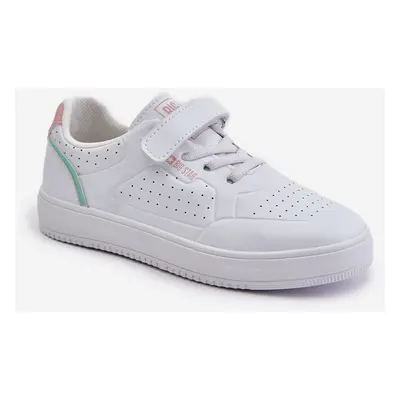 Children's sneakers made of eco-leather with Velcro Big Star white