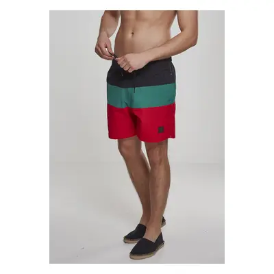 Men's Color Block Swimsuit Black/Green/Red