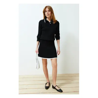 Trendyol Black Sweater/Skirt Knitwear Bottom-Top Set