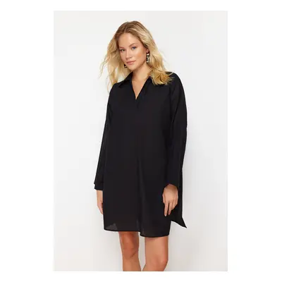 Trendyol Black Mini Woven Beach Dress