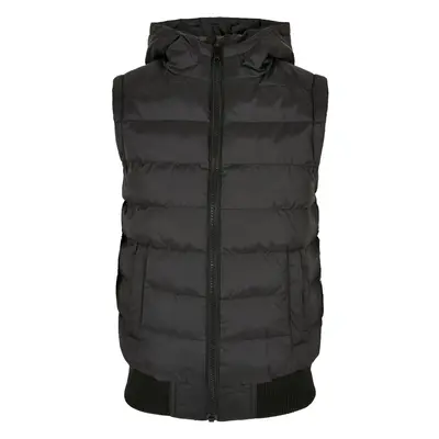 Little boys' vest with bubble hood black/black