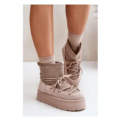 Snow boots with platform bindings beige Mavora