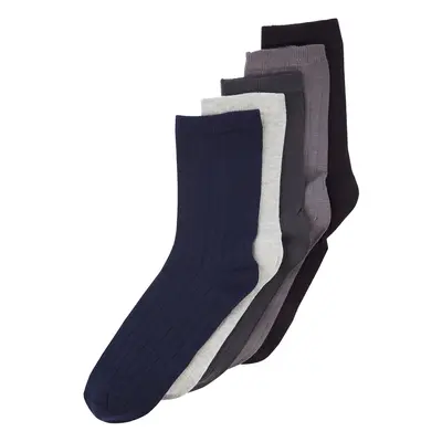 Trendyol Multi-Colored 5-Pack Textured Ankle-Long Socks