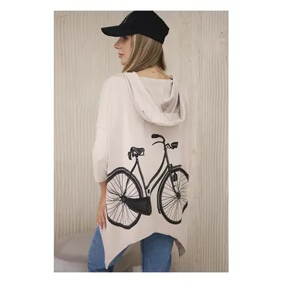 Sweatshirt with cycling print beige